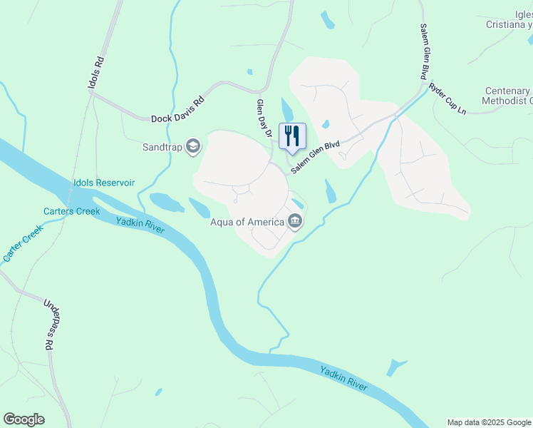 map of restaurants, bars, coffee shops, grocery stores, and more near 1026 Keswick Lane in Clemmons