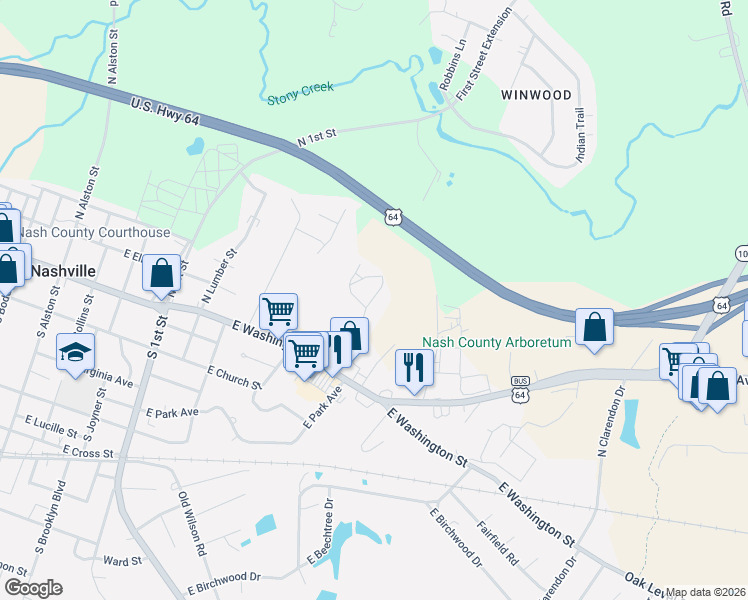 map of restaurants, bars, coffee shops, grocery stores, and more near 110 North Wheeless Drive in Nashville