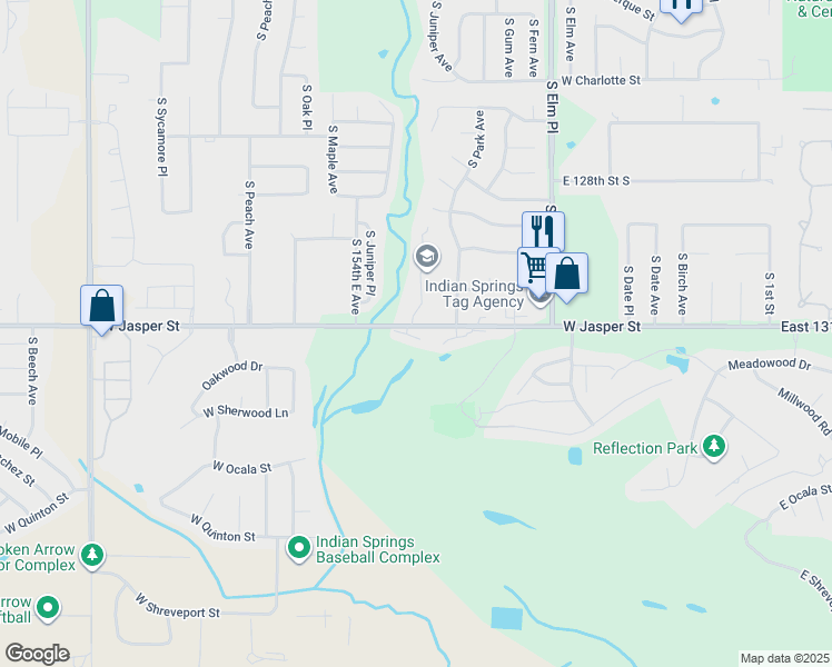 map of restaurants, bars, coffee shops, grocery stores, and more near 15907 East 131st Street South in Broken Arrow