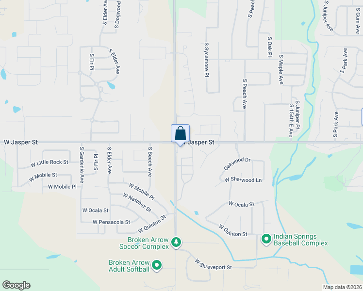 map of restaurants, bars, coffee shops, grocery stores, and more near 2119 West Jasper Street in Bixby