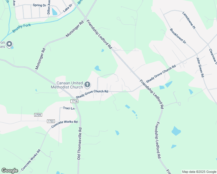 map of restaurants, bars, coffee shops, grocery stores, and more near 1584 Shady Grove Church Road in Winston-Salem