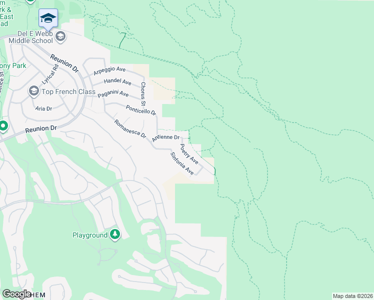 map of restaurants, bars, coffee shops, grocery stores, and more near 2025 Poetry Avenue in Henderson