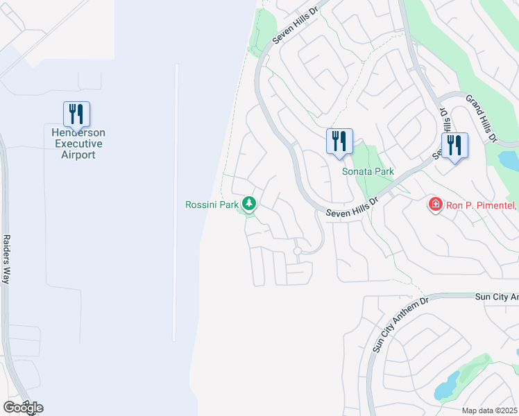 map of restaurants, bars, coffee shops, grocery stores, and more near 1485 Silver Sunset Drive in Henderson
