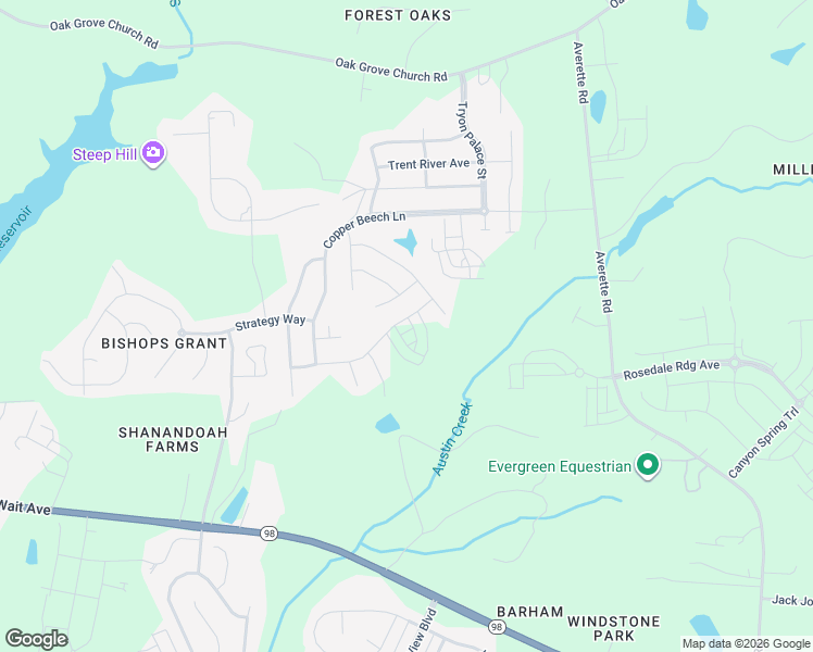 map of restaurants, bars, coffee shops, grocery stores, and more near 1917 Cypress Glen Drive in Wake Forest