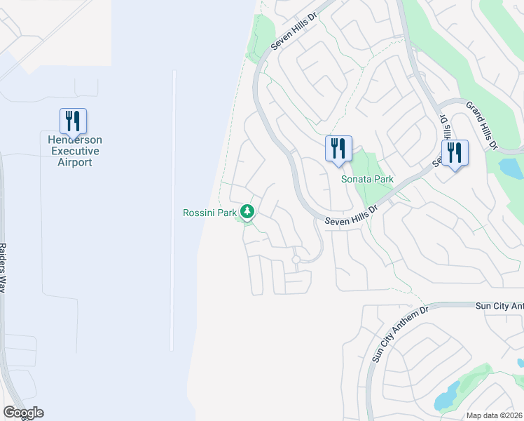 map of restaurants, bars, coffee shops, grocery stores, and more near 3197 Dusty Moon Avenue in Henderson