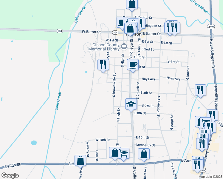 map of restaurants, bars, coffee shops, grocery stores, and more near 611 South Brownsville Street in Trenton