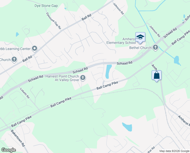 map of restaurants, bars, coffee shops, grocery stores, and more near 5726 Copperleaf Drive in Knoxville