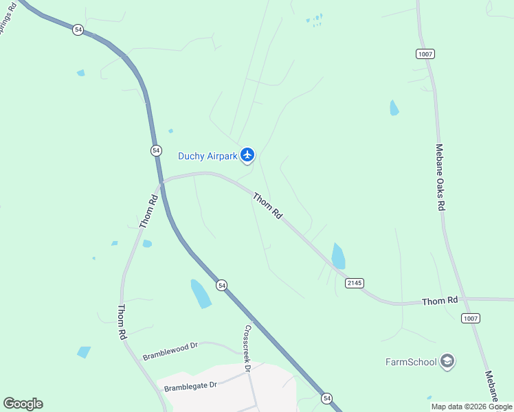 map of restaurants, bars, coffee shops, grocery stores, and more near 4997 Thom Road in Mebane
