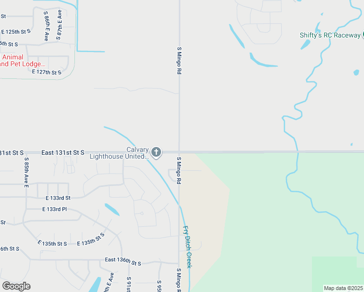 map of restaurants, bars, coffee shops, grocery stores, and more near 13031 South Mingo Road in Bixby