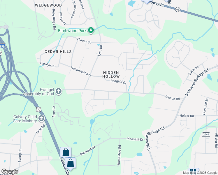 map of restaurants, bars, coffee shops, grocery stores, and more near 3201 Gibson Road in Durham