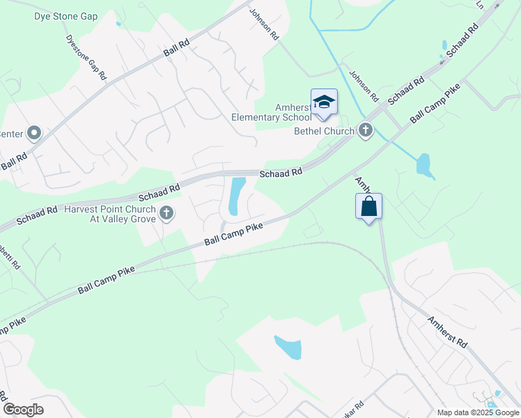 map of restaurants, bars, coffee shops, grocery stores, and more near 7209 Olive Branch Lane in Knoxville
