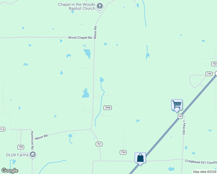 map of restaurants, bars, coffee shops, grocery stores, and more near 850 Gr 728 Road in Paragould
