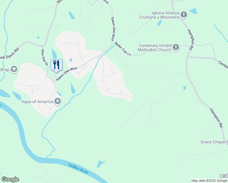 map of restaurants, bars, coffee shops, grocery stores, and more near 1063 Muirfield Avenue in Clemmons