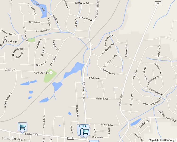 map of restaurants, bars, coffee shops, grocery stores, and more near 327 South Scientific Street in High Point