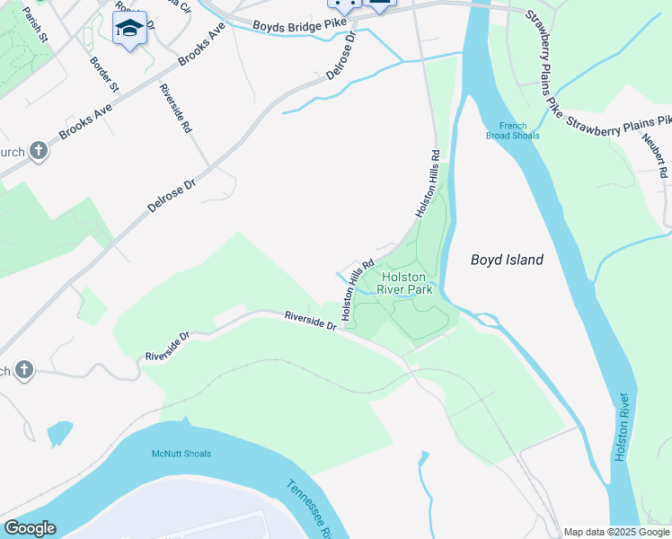 map of restaurants, bars, coffee shops, grocery stores, and more near 3204 River Maple Way in Knoxville