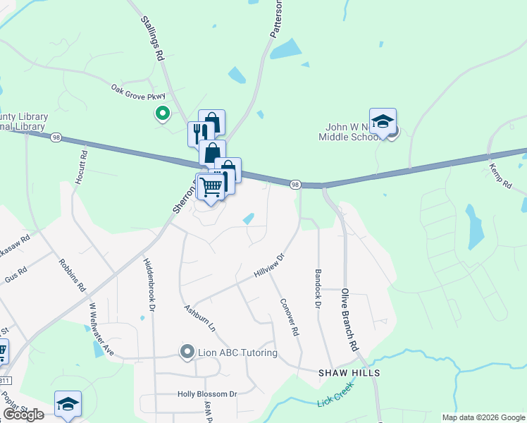 map of restaurants, bars, coffee shops, grocery stores, and more near 1048 Arbor Edge Lane in Durham