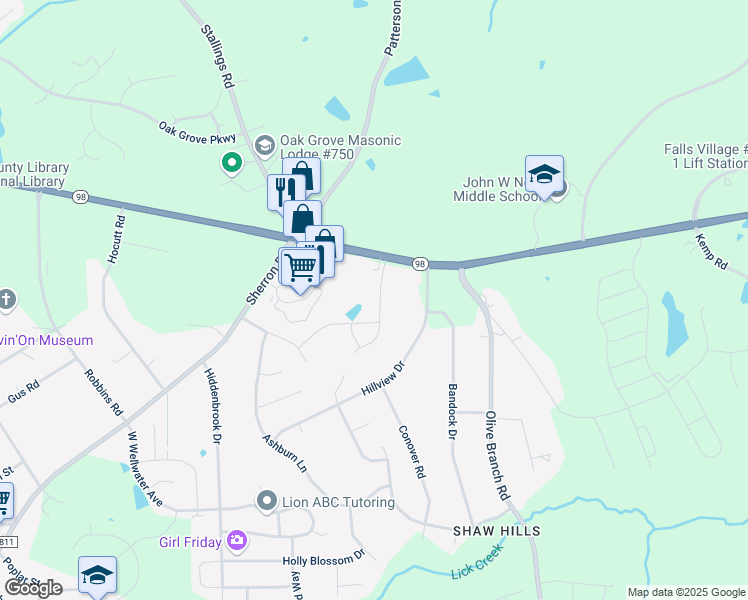 map of restaurants, bars, coffee shops, grocery stores, and more near 5222 Wake Forest Highway in Durham
