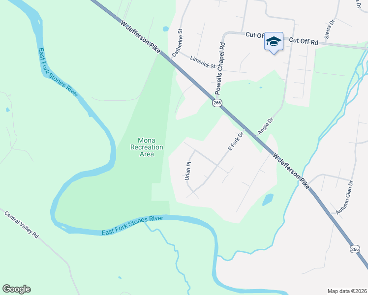 map of restaurants, bars, coffee shops, grocery stores, and more near 2421 Stones Throw Drive in Murfreesboro