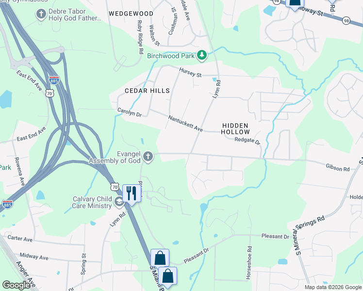 map of restaurants, bars, coffee shops, grocery stores, and more near 910 Lynn Road in Durham