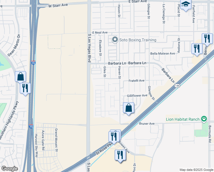 map of restaurants, bars, coffee shops, grocery stores, and more near 11843 Newport View Street in Las Vegas