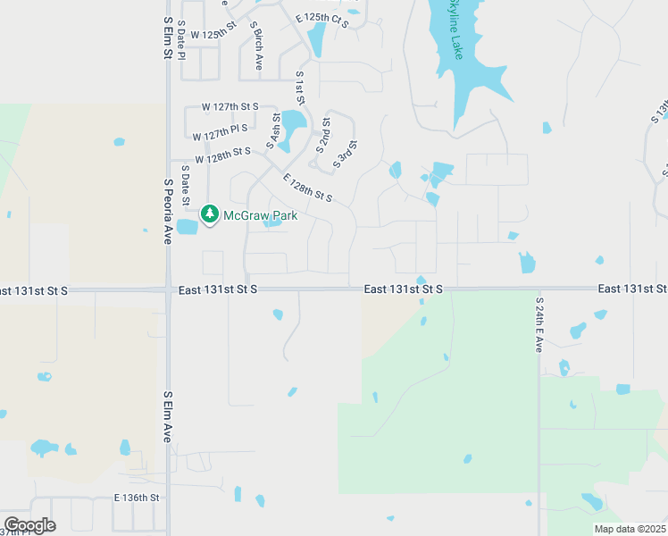 map of restaurants, bars, coffee shops, grocery stores, and more near 13003 South 2nd Place in Jenks