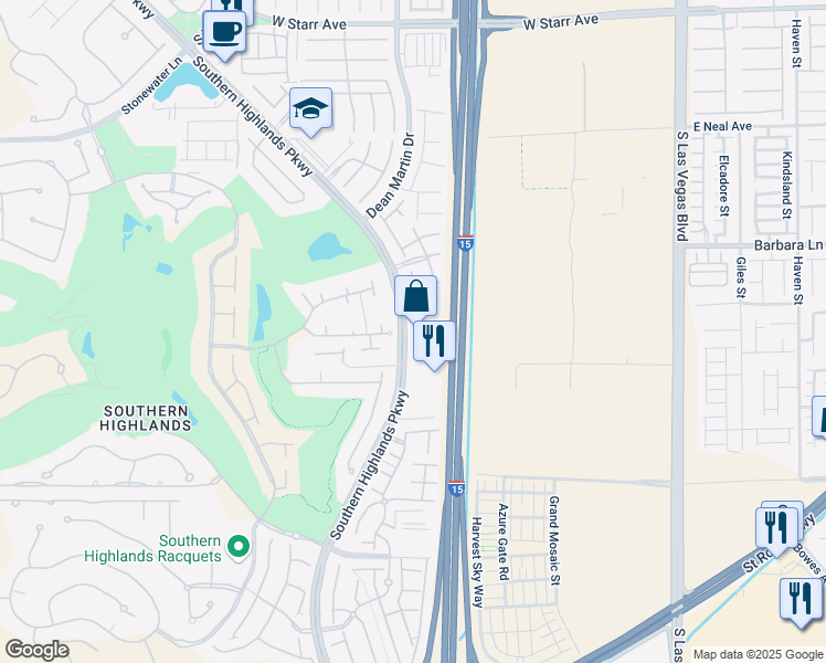 map of restaurants, bars, coffee shops, grocery stores, and more near 3173 Pawtucket Lane in Las Vegas