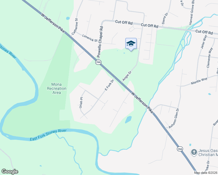 map of restaurants, bars, coffee shops, grocery stores, and more near 9642 East Fork Drive in Murfreesboro