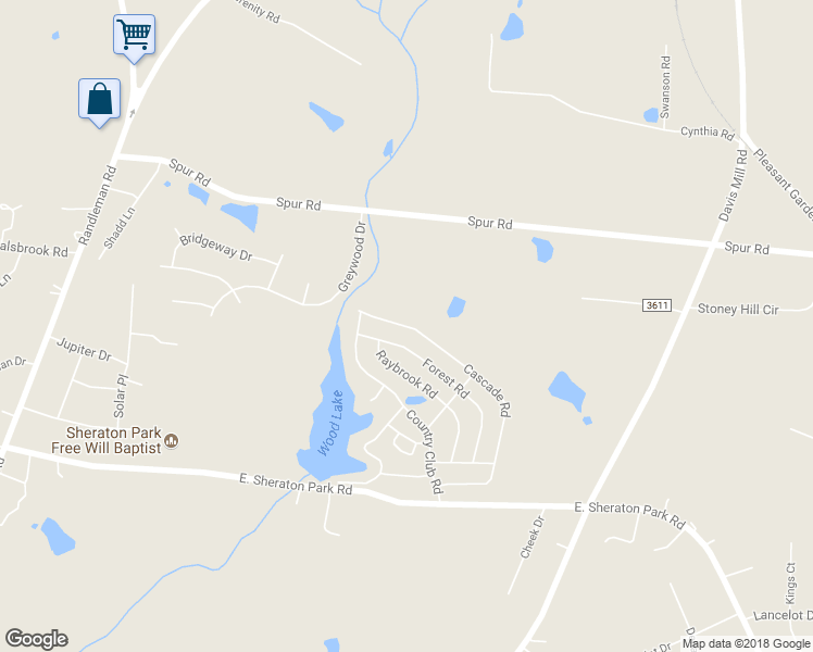 map of restaurants, bars, coffee shops, grocery stores, and more near 5438 Cascade Road in Greensboro