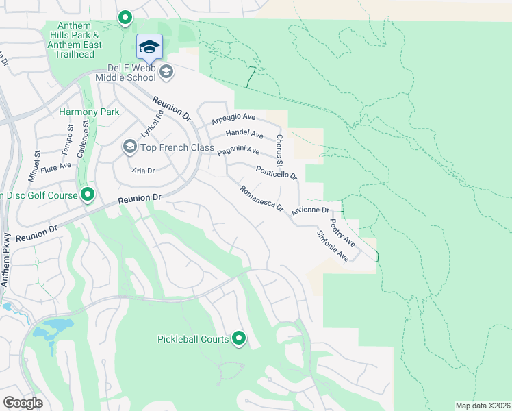 map of restaurants, bars, coffee shops, grocery stores, and more near 1413 Romanesca Drive in Henderson
