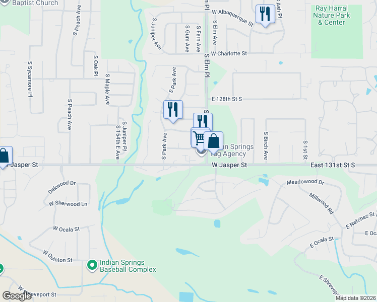 map of restaurants, bars, coffee shops, grocery stores, and more near 805 West Imperial Street in Broken Arrow