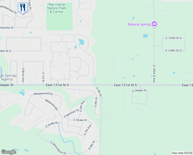 map of restaurants, bars, coffee shops, grocery stores, and more near 7817 South 7th Street, in Broken Arrow