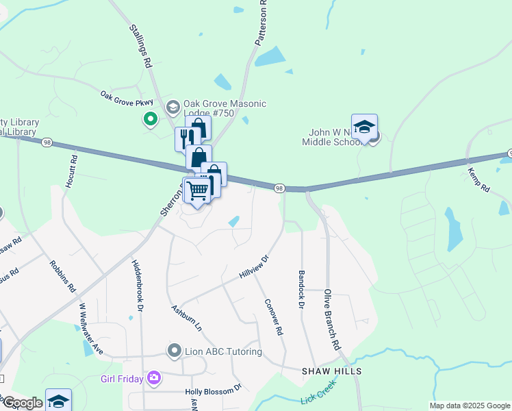 map of restaurants, bars, coffee shops, grocery stores, and more near 1031 Arbor Edge Lane in Durham