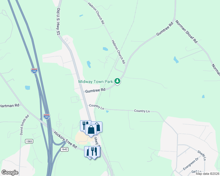 map of restaurants, bars, coffee shops, grocery stores, and more near 310 Gumtree Road in Winston-Salem