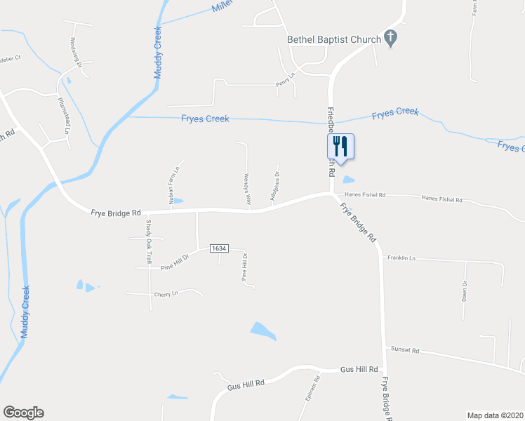 map of restaurants, bars, coffee shops, grocery stores, and more near 2673 Frye Bridge Road in Clemmons
