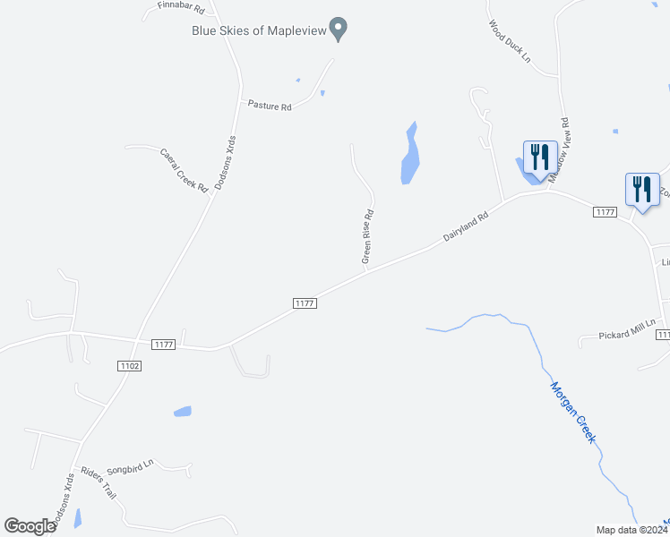 map of restaurants, bars, coffee shops, grocery stores, and more near 6737 Green Rise Road in Hillsborough