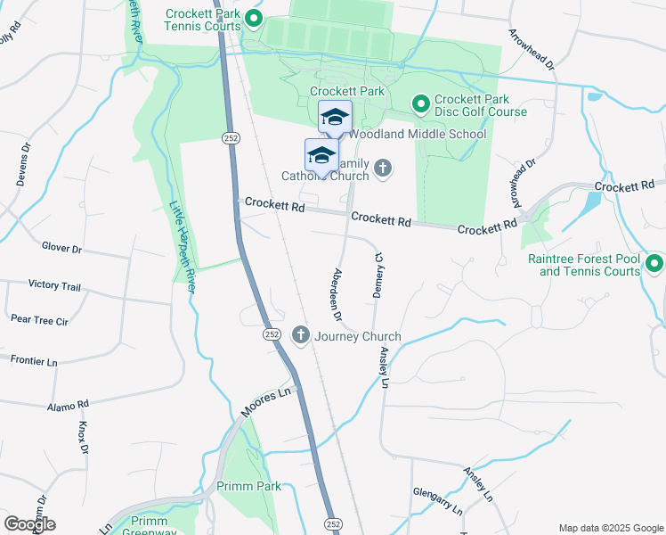 map of restaurants, bars, coffee shops, grocery stores, and more near 1505 Aberdeen Drive in Brentwood