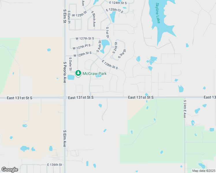 map of restaurants, bars, coffee shops, grocery stores, and more near 13002 South 2nd Street in Jenks
