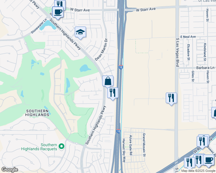 map of restaurants, bars, coffee shops, grocery stores, and more near 3173 Pawtucket Lane in Las Vegas