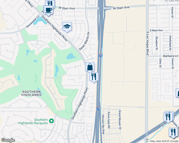 map of restaurants, bars, coffee shops, grocery stores, and more near 3173 Pawtucket Lane in Las Vegas