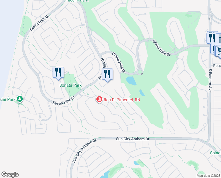 map of restaurants, bars, coffee shops, grocery stores, and more near 1382 Ruby Sky Court in Henderson