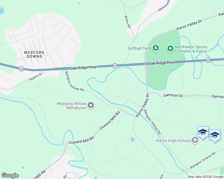 map of restaurants, bars, coffee shops, grocery stores, and more near 3113 Creekbend Lane in Knoxville