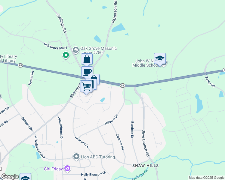 map of restaurants, bars, coffee shops, grocery stores, and more near 1019 Arbor Edge Lane in Durham