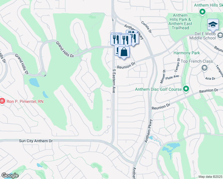 map of restaurants, bars, coffee shops, grocery stores, and more near 1546 Villa Rica Drive in Henderson