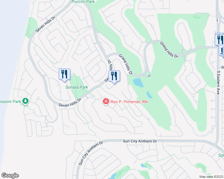 map of restaurants, bars, coffee shops, grocery stores, and more near 1353 Volturno Way in Henderson