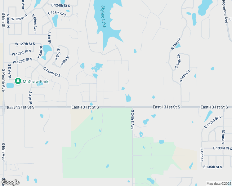 map of restaurants, bars, coffee shops, grocery stores, and more near 12914 South 6th Place in Jenks