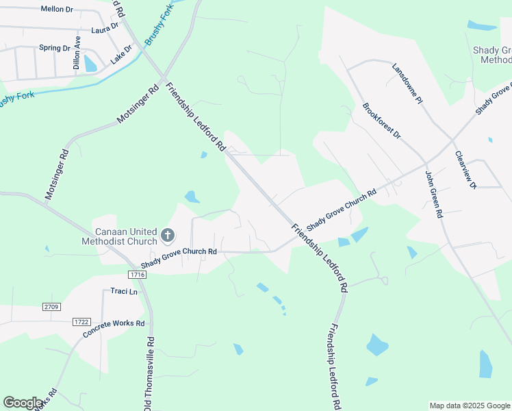 map of restaurants, bars, coffee shops, grocery stores, and more near 3045 Friendship Ledford Road in Winston-Salem