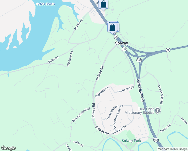 map of restaurants, bars, coffee shops, grocery stores, and more near 3703 Solway Road in Knoxville