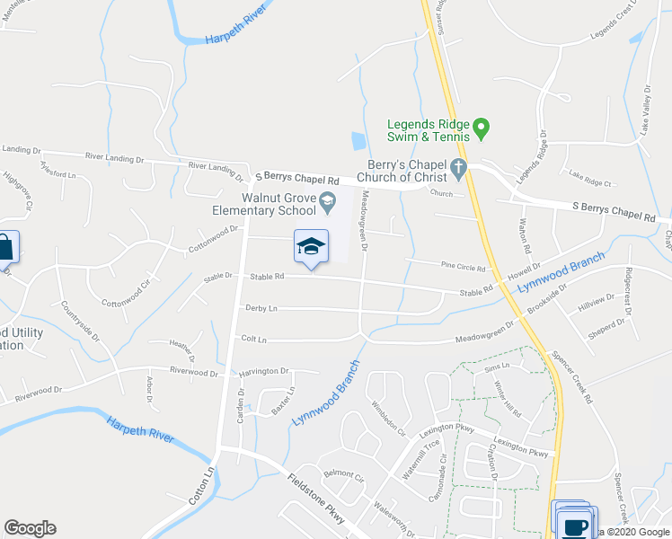 map of restaurants, bars, coffee shops, grocery stores, and more near 314 Stable Road in Franklin