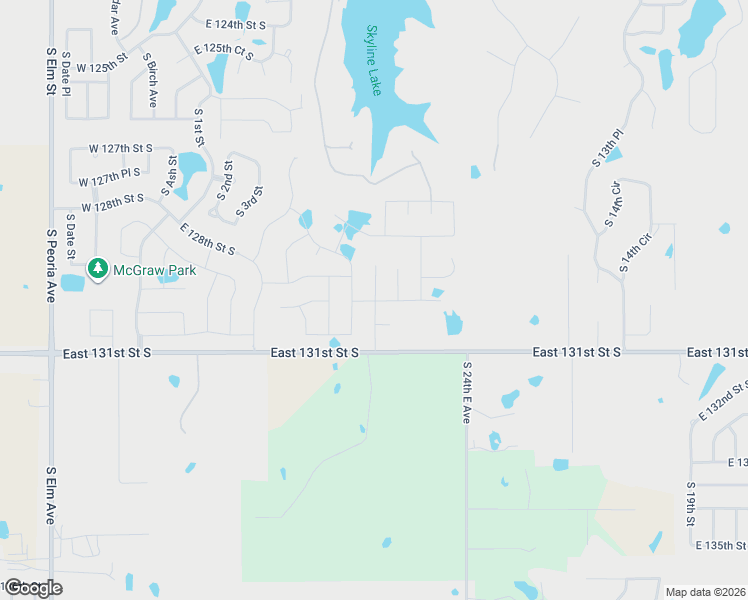 map of restaurants, bars, coffee shops, grocery stores, and more near 12911 South 5th Place in Jenks