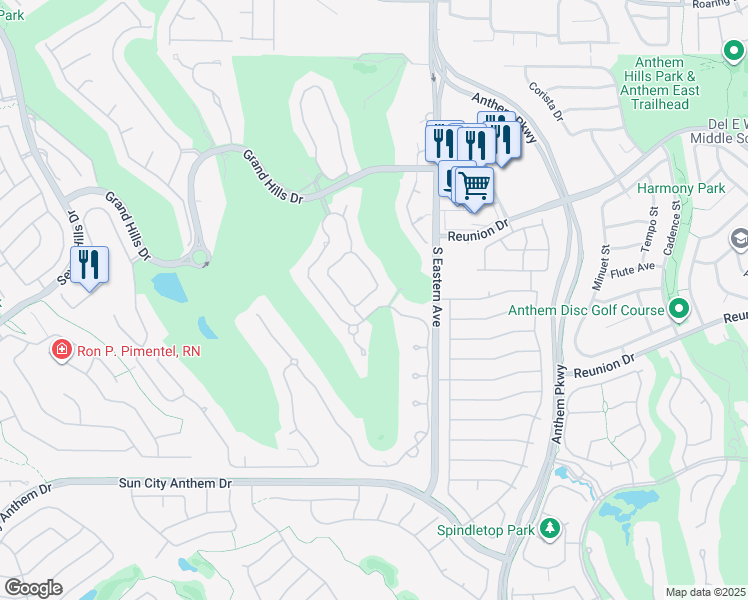 map of restaurants, bars, coffee shops, grocery stores, and more near 2640 Mirabella Street in Henderson